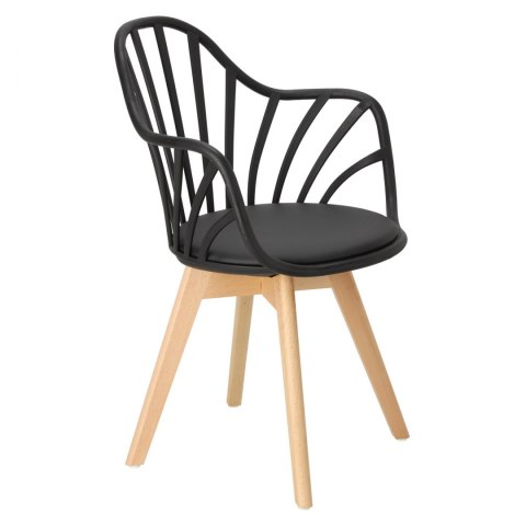 CZARNE KRZESŁO RUSTICA, Z PODŁOKIETNIKAMI, ELEGANCKIE, DO JADALNI, AŻUROWE CZARNE KRZESŁO RUSTICA, Z PODŁOKIETNIKAMI, ELEGANCKIE, DO JADALNI, AŻUROWE