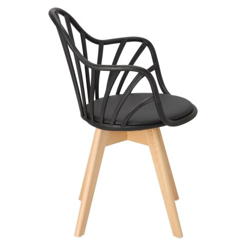 CZARNE KRZESŁO RUSTICA, Z PODŁOKIETNIKAMI, ELEGANCKIE, DO JADALNI, AŻUROWE CZARNE KRZESŁO RUSTICA, Z PODŁOKIETNIKAMI, ELEGANCKIE, DO JADALNI, AŻUROWE