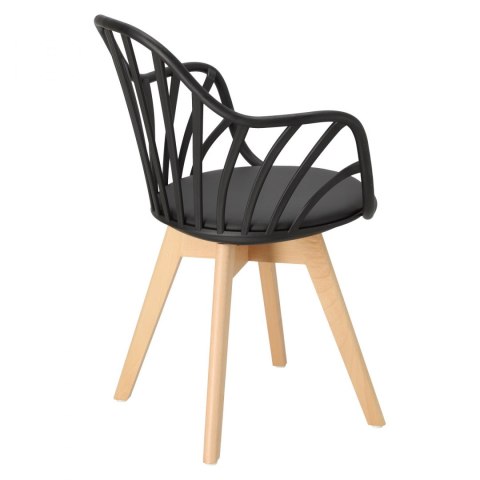 CZARNE KRZESŁO RUSTICA, Z PODŁOKIETNIKAMI, ELEGANCKIE, DO JADALNI, AŻUROWE CZARNE KRZESŁO RUSTICA, Z PODŁOKIETNIKAMI, ELEGANCKIE, DO JADALNI, AŻUROWE