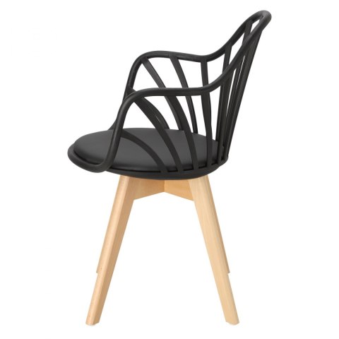 CZARNE KRZESŁO RUSTICA, Z PODŁOKIETNIKAMI, ELEGANCKIE, DO JADALNI, AŻUROWE CZARNE KRZESŁO RUSTICA, Z PODŁOKIETNIKAMI, ELEGANCKIE, DO JADALNI, AŻUROWE