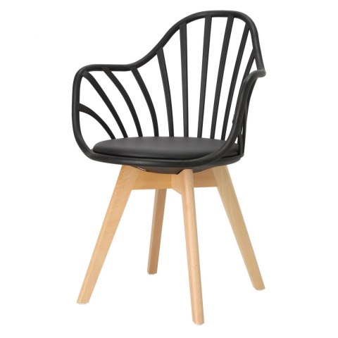 CZARNE KRZESŁO RUSTICA, Z PODŁOKIETNIKAMI, ELEGANCKIE, DO JADALNI, AŻUROWE CZARNE KRZESŁO RUSTICA, Z PODŁOKIETNIKAMI, ELEGANCKIE, DO JADALNI, AŻUROWE