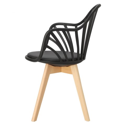 CZARNE KRZESŁO RUSTICA, Z PODŁOKIETNIKAMI, ELEGANCKIE, DO JADALNI, AŻUROWE CZARNE KRZESŁO RUSTICA, Z PODŁOKIETNIKAMI, ELEGANCKIE, DO JADALNI, AŻUROWE