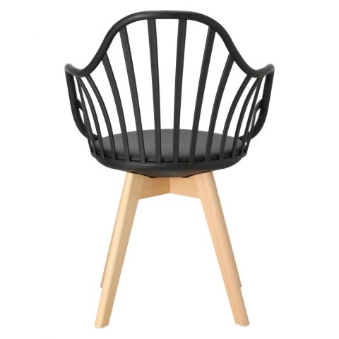 CZARNE KRZESŁO RUSTICA, Z PODŁOKIETNIKAMI, ELEGANCKIE, DO JADALNI, AŻUROWE CZARNE KRZESŁO RUSTICA, Z PODŁOKIETNIKAMI, ELEGANCKIE, DO JADALNI, AŻUROWE