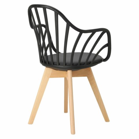 CZARNE KRZESŁO RUSTICA, Z PODŁOKIETNIKAMI, ELEGANCKIE, DO JADALNI, AŻUROWE CZARNE KRZESŁO RUSTICA, Z PODŁOKIETNIKAMI, ELEGANCKIE, DO JADALNI, AŻUROWE