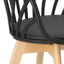 CZARNE KRZESŁO RUSTICA, Z PODŁOKIETNIKAMI, ELEGANCKIE, DO JADALNI, AŻUROWE