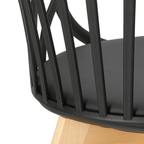 CZARNE KRZESŁO RUSTICA, Z PODŁOKIETNIKAMI, ELEGANCKIE, DO JADALNI, AŻUROWE CZARNE KRZESŁO RUSTICA, Z PODŁOKIETNIKAMI, ELEGANCKIE, DO JADALNI, AŻUROWE