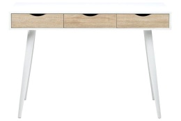 BIURKO SKANDYNAWSKIE NORDIS, 3 SZUFLADY, METALOWA PODSTAWA, LOFT, DO BIURA