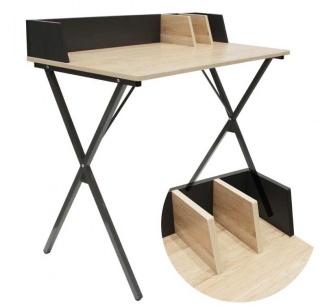 Biurko Loft czarne - metal, MDF, proste, solidne