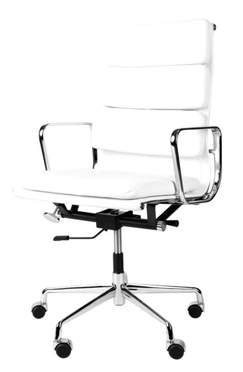Fotel biurowy CH2191T biała skóra chrom Fotel biurowy CH2191T biała skóra chrom