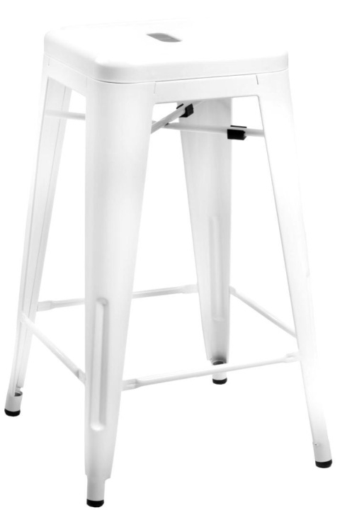 METALOWY BIAŁY HOKER LOFT ARTPRO, INDUSTRIALNY, DO KUCHNI, 75 CM