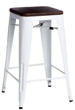 METALOWY HOKER LOFT ARTPRO Wood 65 CM biały, sosna orzech