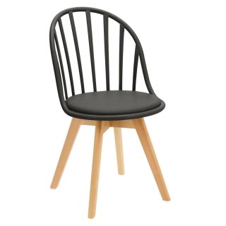 CZARNE KRZESŁO RUSTICA, AŻUROWE, DO JADALNI, BUK, ELEGANCKIE, RUSTYKALNE