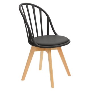CZARNE KRZESŁO RUSTICA, AŻUROWE, DO JADALNI, BUK, ELEGANCKIE, RUSTYKALNE