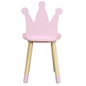 Krzesło dziecięce różowe - Księżniczka, korona