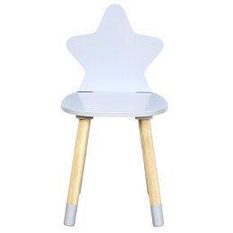 Krzesło dziecięce Gwiazdka, szare, drewniane