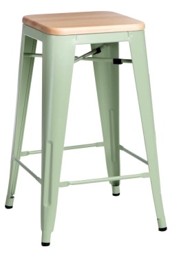 METALOWY HOKER LOFT ARTPRO Wood 75 CM zielony, sosna naturalna