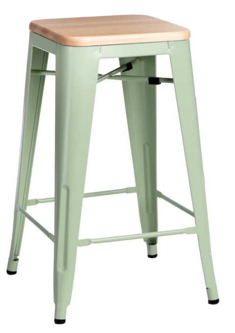 METALOWY HOKER LOFT ARTPRO Wood 75 CM zielony, sosna naturalna