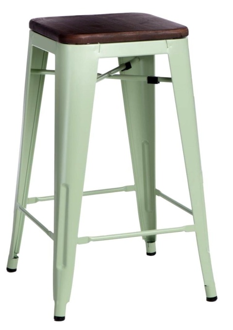 METALOWY HOKER LOFT ARTPRO Wood 75 CM zielony, sosna orzech