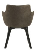 Krzesło Olive, podłokietniki, oliwkowe, czarne nogi