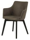 Krzesło Olive, podłokietniki, oliwkowe, czarne nogi