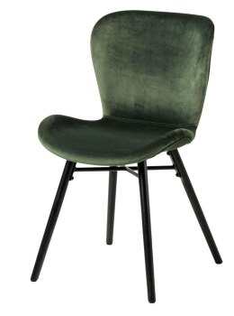 Krzesło Bretania zielone, dębowe, bawełniane