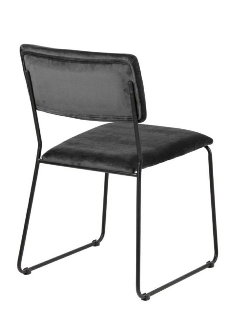 NOWOCZESNE KRZESŁO GLAMOUR VIC, CIEMNE SZARE, METALOWE, PŁOZY, DO JADALNI NOWOCZESNE KRZESŁO GLAMOUR VIC, CIEMNE SZARE, METALOWE, PŁOZY, DO JADALNI