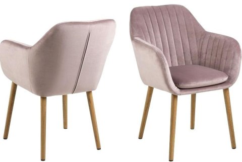 Krzesło Pikowane, podłokietniki, poduszka - różowe