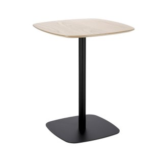KWADRATOWY STÓŁ NA JEDNEJ NODZE, CZARNY, DĄB 60 cm, DO SALONU, JADALNI