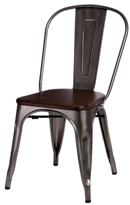 Krzesło Metalowe TOWER PARIS METAL, sosna orzech