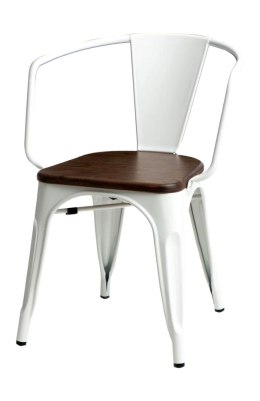 Krzesło Metalowe TOWER PARIS białe sosna orzech