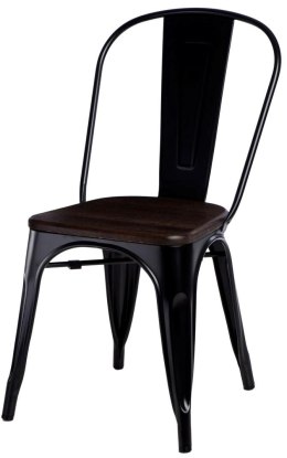 Krzesło Metalowe TOWER PARIS czarne sosna szczot.
