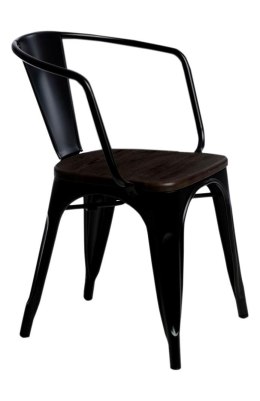 Krzesło Metalowe TOWER PARIS czarne sosna szczotkowana