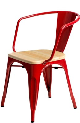 Krzesło Metalowe TOWER PARIS czerwone, sosna, LOFT