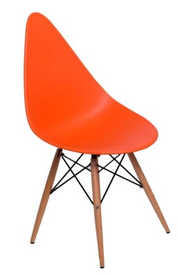 Krzesło NOWOCZESNE DO KUCHNI pomarańczowe, buk