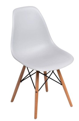 Krzesło SKANDYNAWSKIE, JASNE SZARE, drewniane nogi