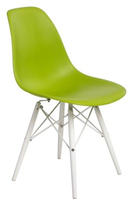 Krzesło SKANDYNAWSKIE zielone, białe nogi
