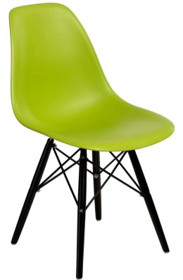 Krzesło SKANDYNAWSKIE zielone, czarne nogi