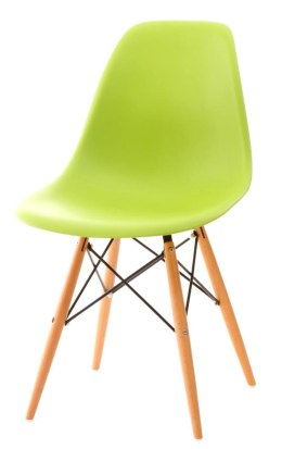 Krzesło SKANDYNAWSKIE zielone, drewniane nogi