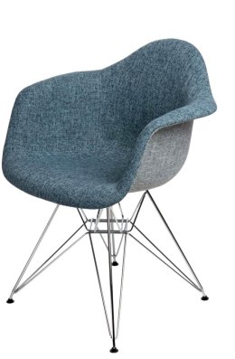 Krzesło do salonu, nowoczesne, niebiesko - szare