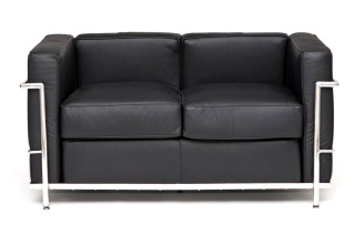 SOFA DWUOSOBOWA LUCENTE, SKÓRA NATURALNA, CHROM, DO SALONU, BIURA, LOFT