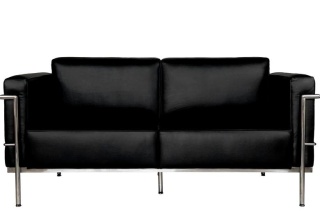 Sofa 2-osobowa Soft GC czarna skóra