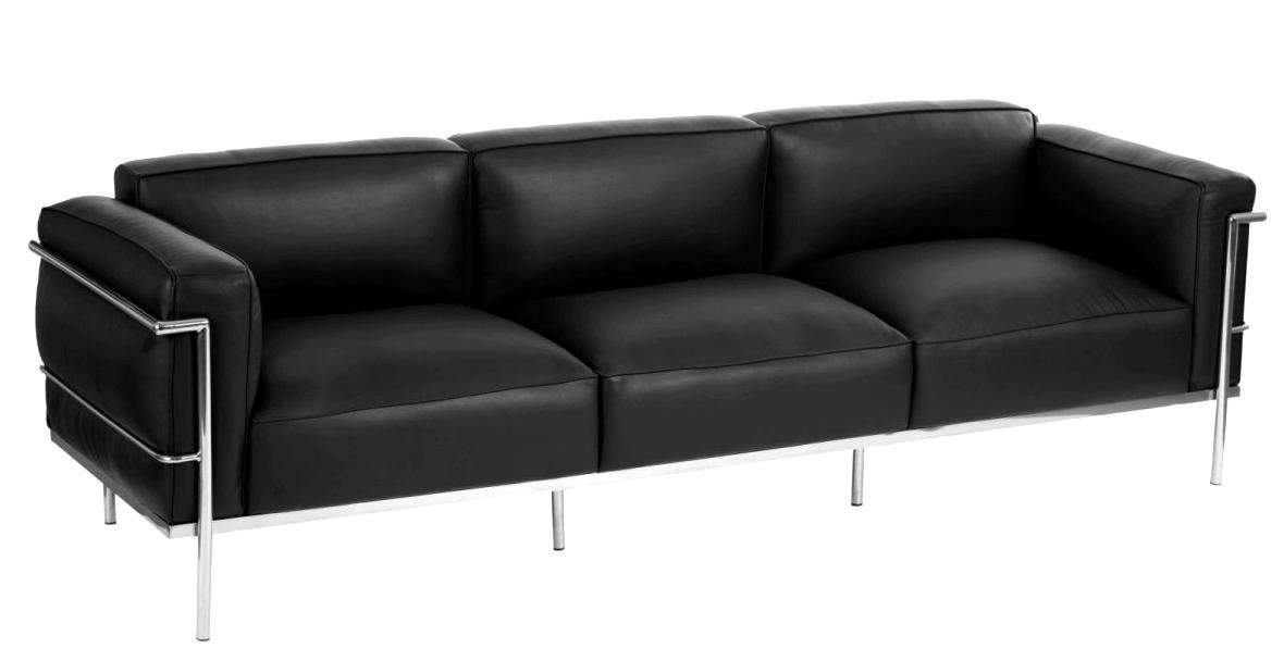 Sofa 3-osobowa Soft GC czarna skóra Sofa 3-osobowa Soft GC czarna skóra
