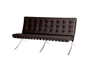 Sofa BA2 2 osobowa, brązowa skóra naturalna