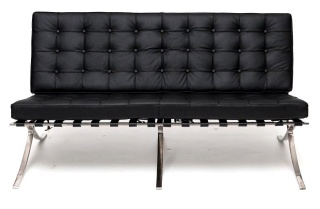 SOFA CROMATO, SKÓRA NATURALNA, PIKOWANA, CHROMOWANA, DESIGN, SALON, BIURO