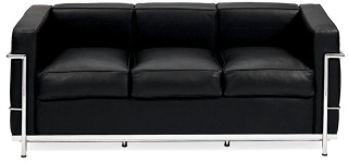 Sofa trzyosobowa Kubik czarna skóra TP