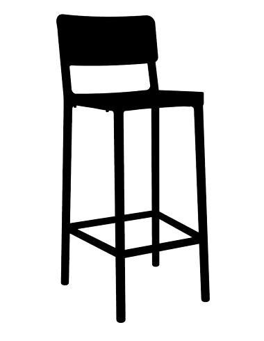 Stołek barowy Lisboa 75cm czarny Stołek barowy Lisboa 75cm czarny
