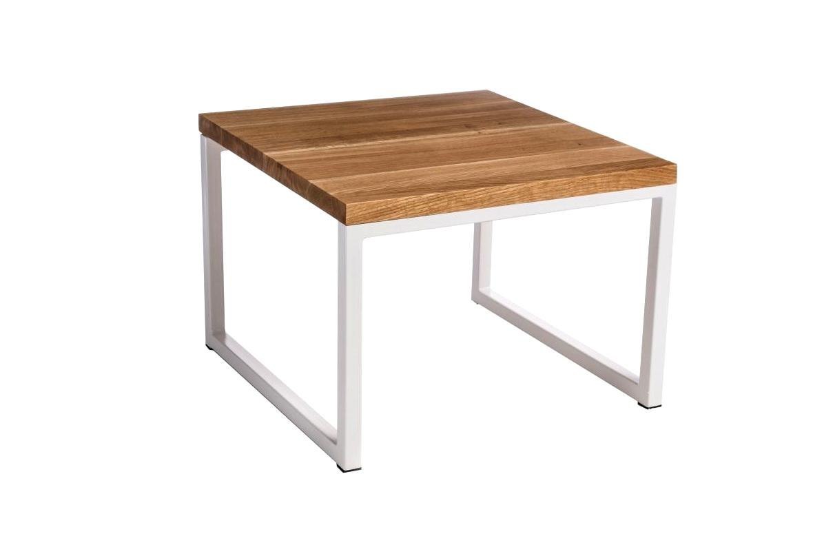 Stolik Kwadratowy 60x60, dębowy 30 mm, płozy Stolik Kwadratowy 60x60, dębowy 30 mm, płozy