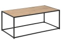 Stolik DENMARK Dąb prostokątny, metal, 100 x 50 cm