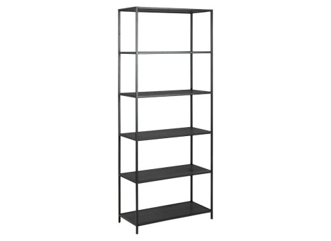Regał Seaford IV Czarny, METALOWY, LOFT, 6 półek Regał Seaford IV Czarny, METALOWY, LOFT, 6 półek