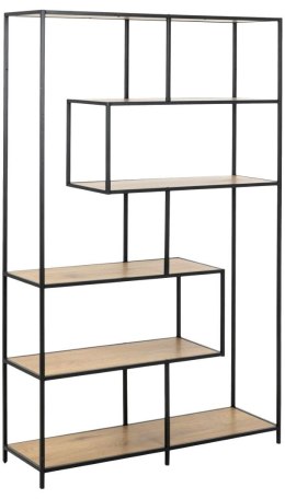 Regał Seaford na książki 4 Dąb, METALOWY, LOFT